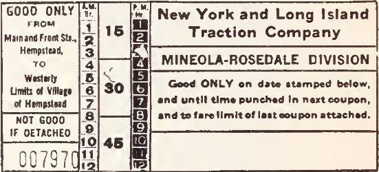 Front of N.Y. & L.I.T. Co. trolley ticket