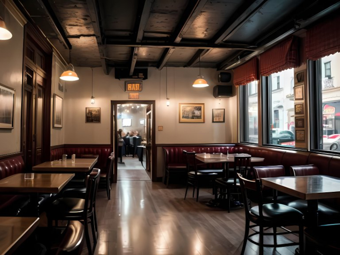 A rendering of an old-school Italian restaurant