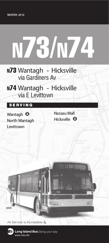 Long Island Bus N73/N74 schedule