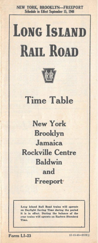 1946 Freeport LIRR schedule