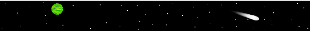 A planet, comet, and stars